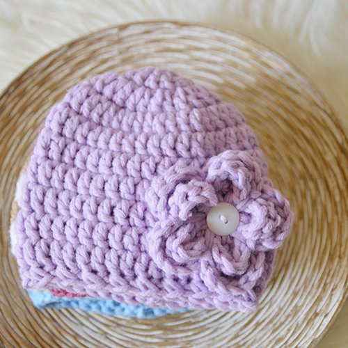 Bonnet Bebe Bleu Marine Bonnets Naissance Fille Crochete Un Grand Marche