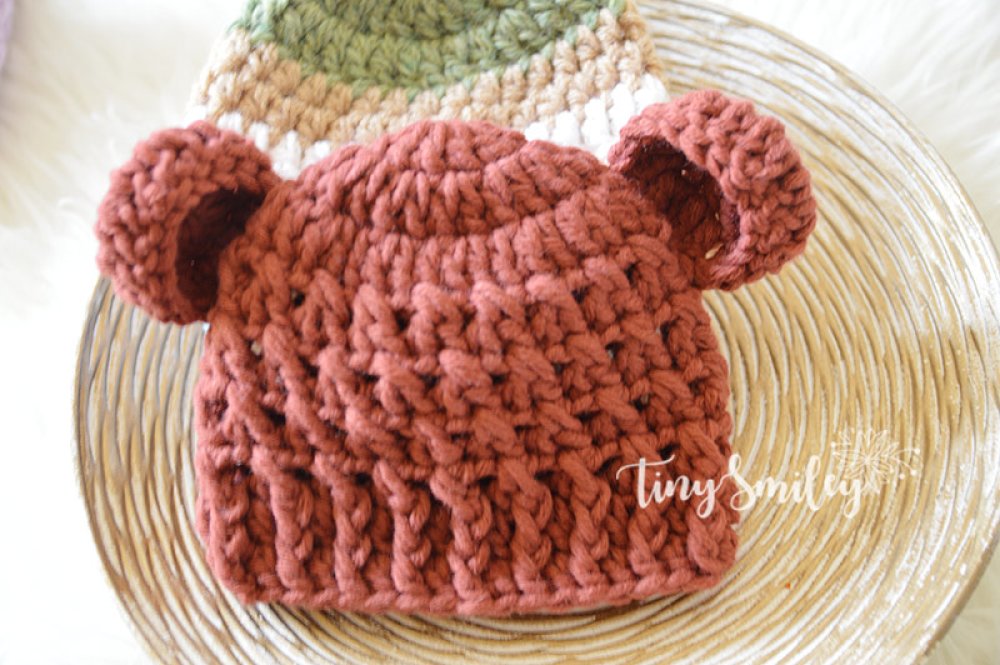 Bonnet Bebe Naissance Nounour Marron Bonnets Avec Oreilles En Laine Un Grand Marche