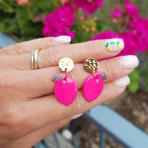 Boucles d'oreilles citron