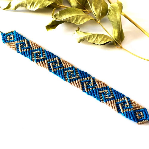 Bracelet tissé, macramé, homme, grec, turquoise, écru, grec, cadeau, tissé, amérindien