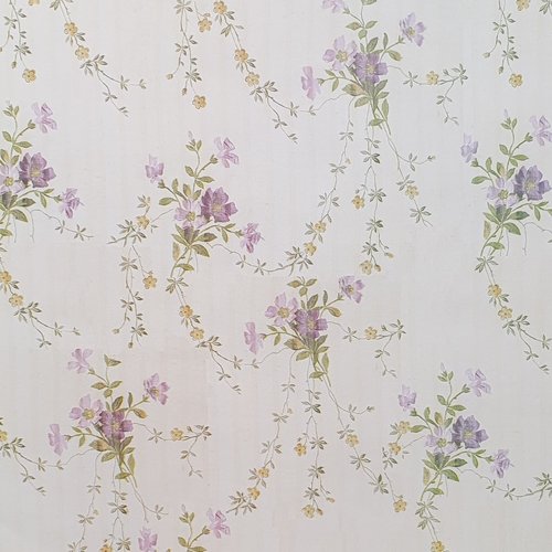 Papier scrapbooking 30.5 x 30.5 cm wallpaper mini fleurs coll. carol wilson usa écru vert mauve