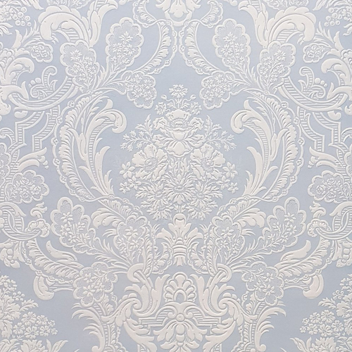 Papier scrapbooking embossed 30.5 x 30.5 cm wallpaper vintage blue coll. carol wilson usa bleu blanc