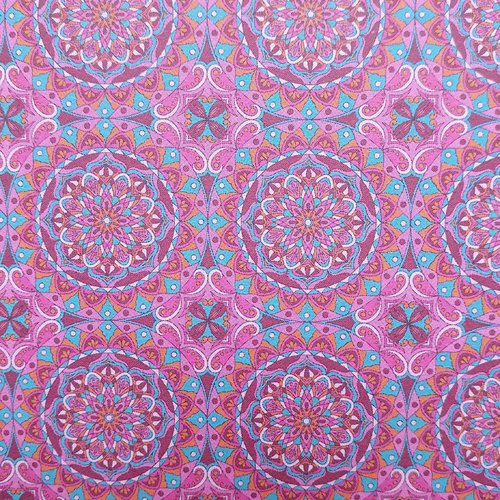 Papier scrapbooking 30.5 x 30.5 cm cercles rose violet