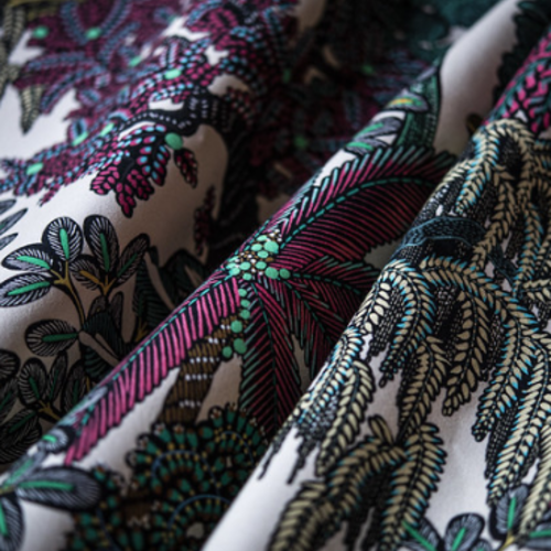 Tissu coton fleuri, tissu à motifs, fibres textiles, rideaux sièges tentures, textile ameublement, garnitures, etoffes,
