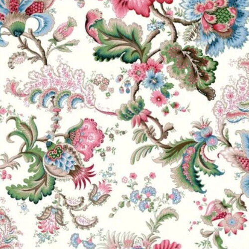 Tissu coton imprimé fleuri laize 280cm, tissu à motifs fleurs, fibre textile, textile ameublement, garniture, etoffe,