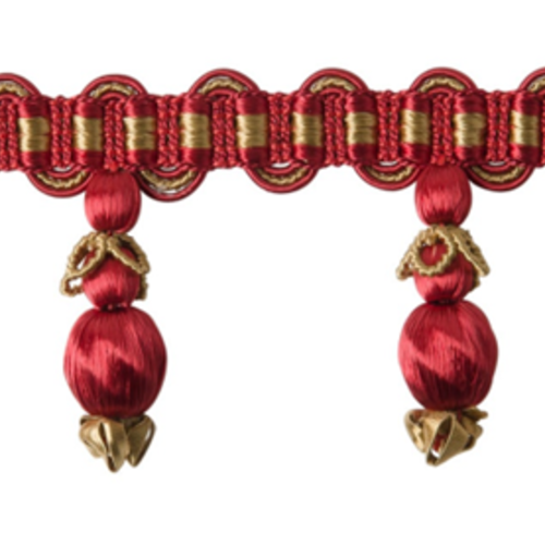 Galon frange perles 56mm 6 coloris, passementerie française haut de gamme, rideaux et sièges, agréments, embellissement couture,