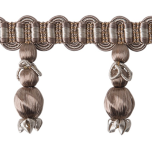 Galon frange perles 56mm 6 coloris, passementerie française haut de gamme, rideaux et sièges, agréments, embellissement couture,