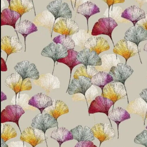 Tissu enduit outdoor fleuri coloré, tissu à motifs fleurs, fibre textile, rideau siège tenture, garniture, etoffe, tapisserie,