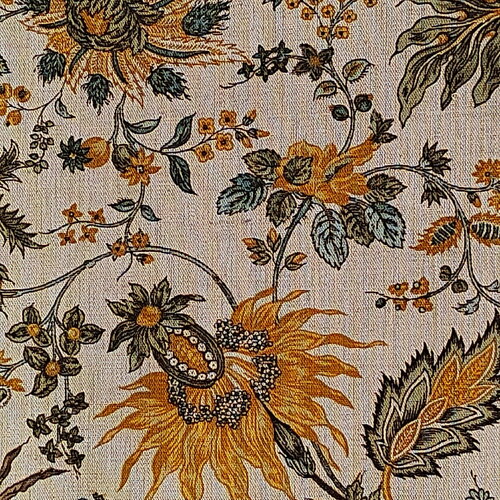 Lin ameublement multicolore, tissu siège tapissier/mètre, savoir-faire français, coupon de tissu, fleurs