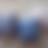 Coussins decoratifs : 3 coussinets en tissus fleuris et dentelles - tons bleus
