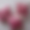 Coussins decoratifs : 3 coussinets en tissus fleuris et dentelles - tons rouge grenat