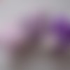 Coussins decoratifs : 3 coussinets en tissus fleuris et dentelles - tons violet mauve