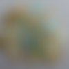 Lot de boutons ronds plats verts, tailles differentes