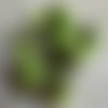 Fleurs en tissu : bouquet de 10 roses en tissu couleur vert pomme avec feuillage vert tendre