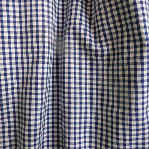Coupon de tissu vichy 100 cm x 73 cm -  couleur bleue - carreaux 3 mm x 3 mm 