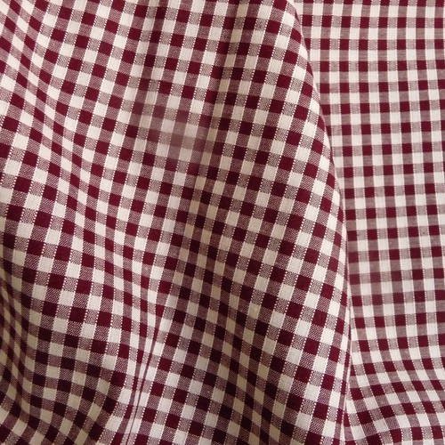 Coupon de tissu vichy 90 cm x 50 cm -  couleur grenat - carreaux 3 mm x 3 mm