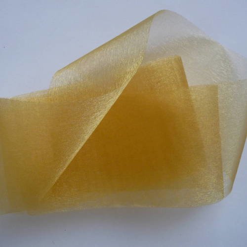 2 m  ruban organza grande largeur (7 cm) couleur jaune
