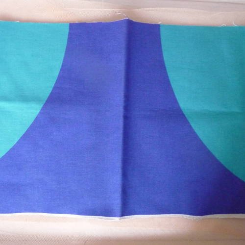 Chute de tissu epais bicolore bleu et turquoise 