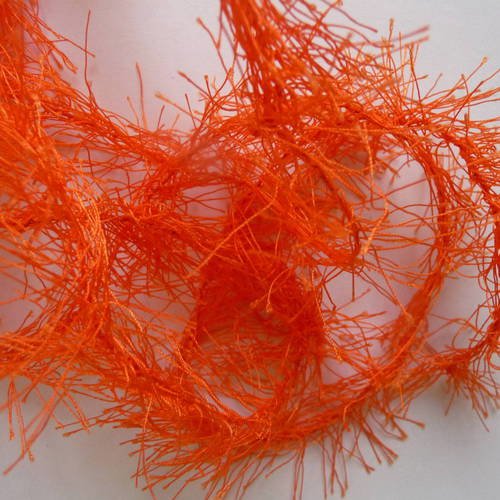 2,50 m de galon a franges, structure fil metal, couleur orange