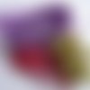 3 galons croquet couleurs mauve, rouge, vert - decoration, couture, bijoux, customisation