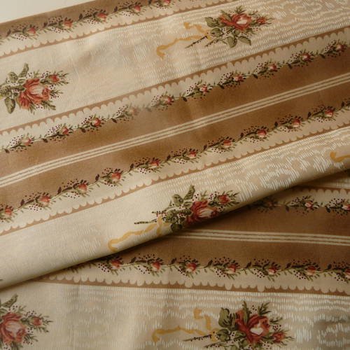 Joli coupon de tissu japonais "yuwa" tons jaune et marron clair
