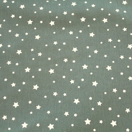 Tissu étoiles vert et blanc 50*70 cm