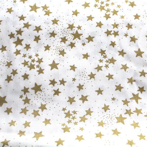 Tissu étoiles dorées 50x50 cm