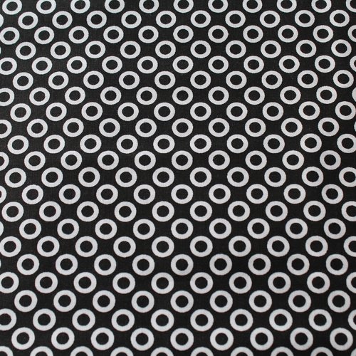 Coupon tissu cercles noir et blanc 50*70 cm