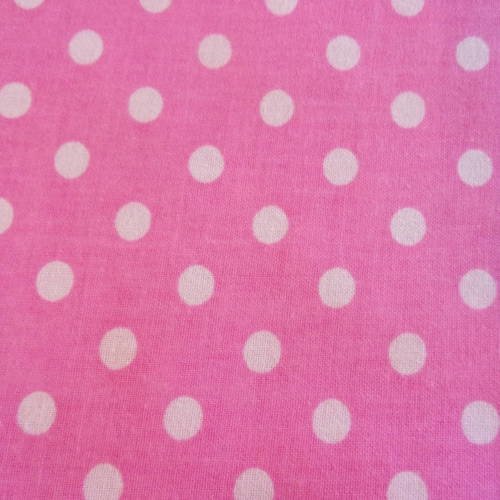 Coupon tissu à pois rose et blanc 50*70 cm 