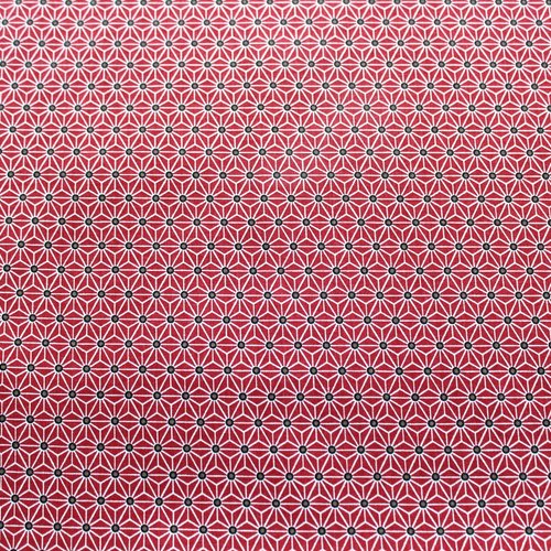 Coupon tissu graphique noir et rouge 50x70 cm