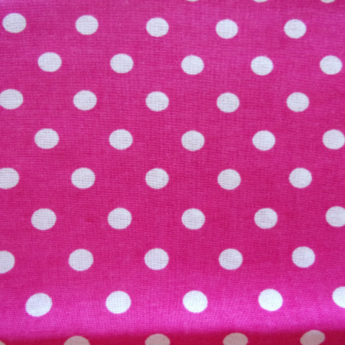 Coupon tissu à pois rose et blanc 50x70 cm