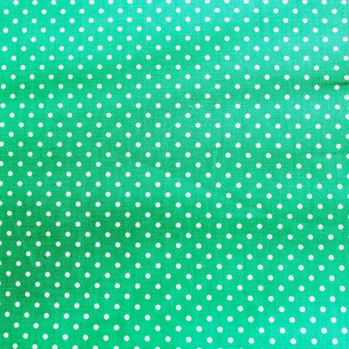 Tissu à pois vert et blanc 50x70 cm