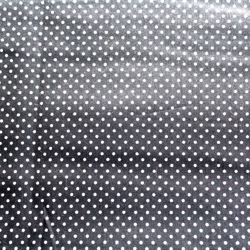 Coupon tissu à pois noir et blanc 50x70 cm