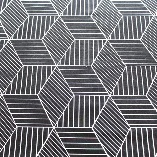 Coupon tissu ameublement noir et blanc 50x75 cm