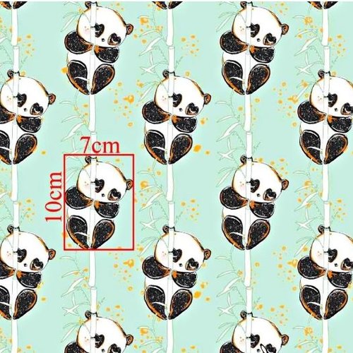 Coupon tissu enfant pandas 50x80cm