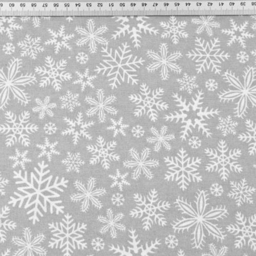Coupon tissu flocons de neige 50x70cm