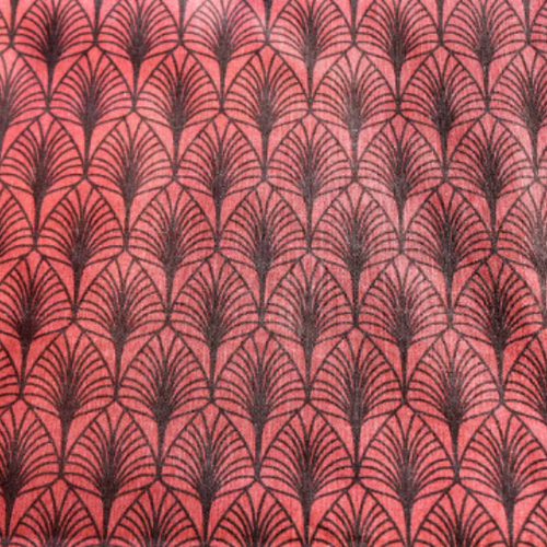 Tissu coton feuilles brique et marron  50x80 cm