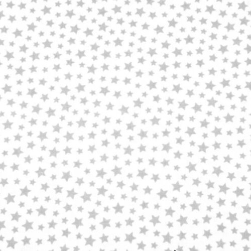 Tissu mini étoiles gris et blanc 50x72 cm