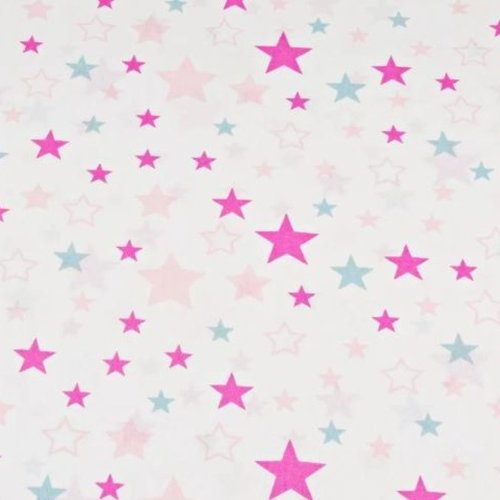 Tissu étoiles rose et gris  50x80 cm