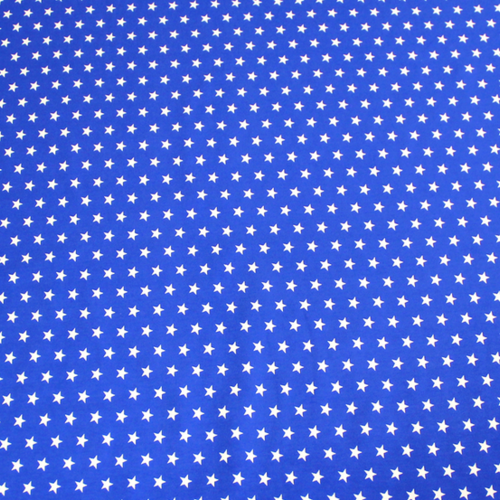 Tissu coton étoiles bleu et blanc 50x75 cm