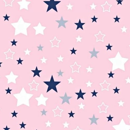 Tissu coton étoiles rose 50x70 cm