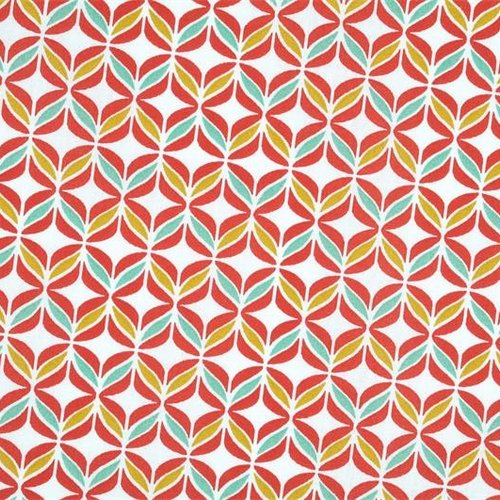 Tissu coton graphique multicolore 50x70cm