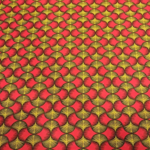 Tissu graphique rouge et jaune 50x80 cm