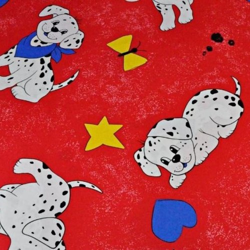 Tissu coton chiens dalmatiens 50x80 cm