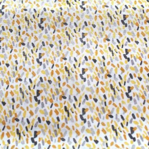 Tissu ameublement  jaune et gris 48x68cm