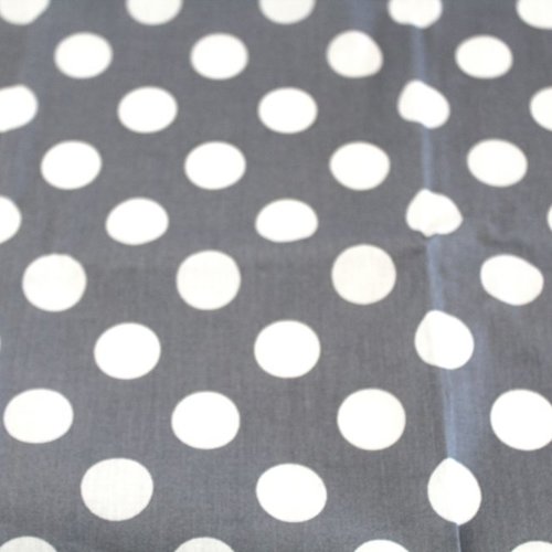 Tissu coton à pois gris et blanc 50x70 cm