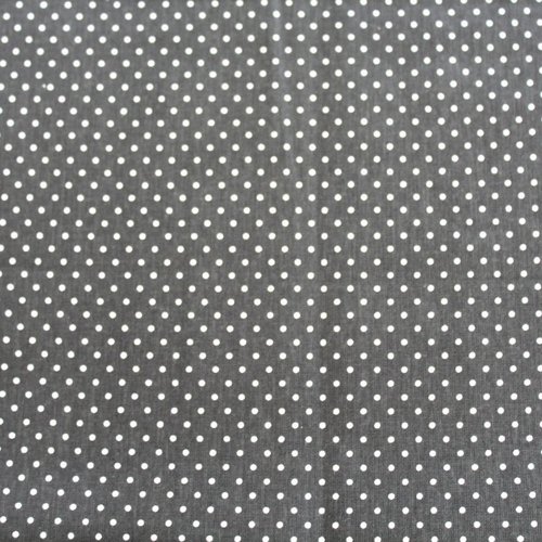 Tissu coton  pois 2mm gris et blanc 50x74 cm