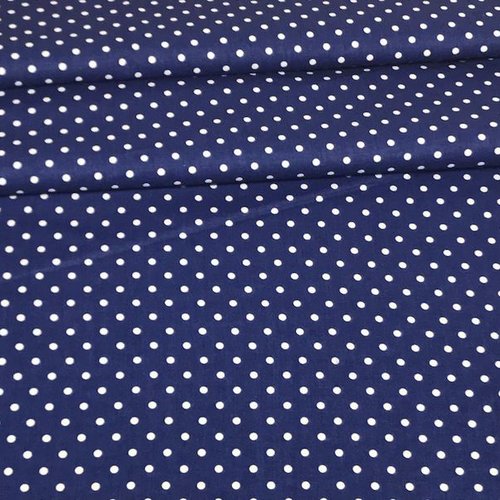 Tissu coton pois 4mm bleu et blanc 50x80 cm