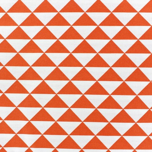 Tissu coton graphique orange et blanc 50x70cm