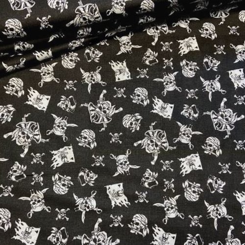 Tissu coton têtes de mort pirates 50x79cm
